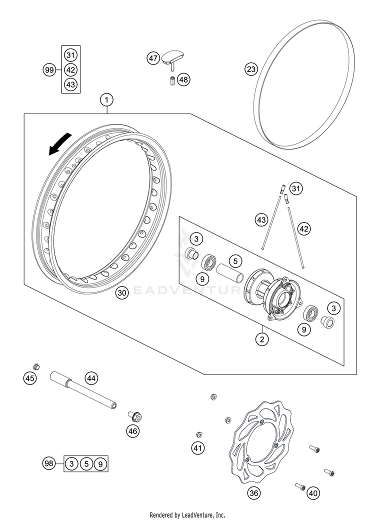 Front Wheel TC 65 CHASSIS - 2021 Schematic