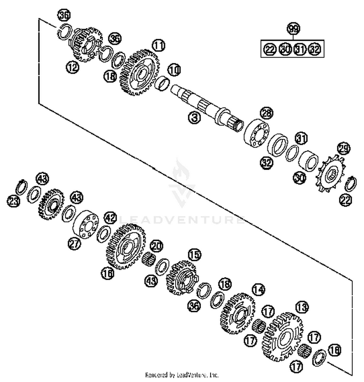 Transmission Ii - Countershaft TC 85 ENGINE - 2014 Schematic