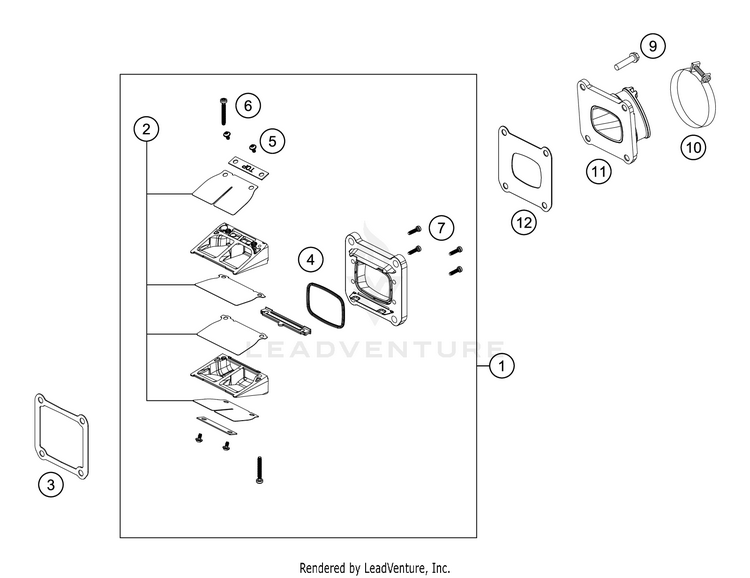 Reed Valve Case TC 125 Engine - 2021 Schematic