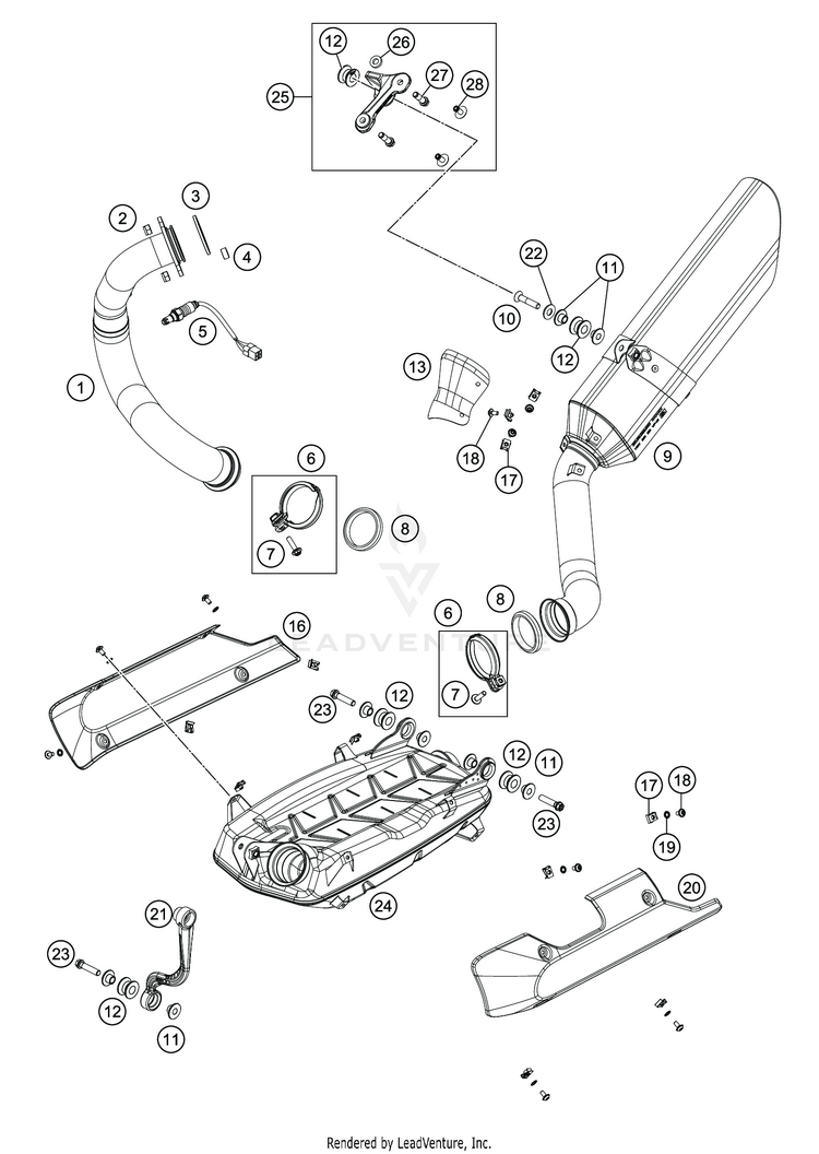Exhaust System VITPILEN 701 CHASSIS - 2020 Schematic