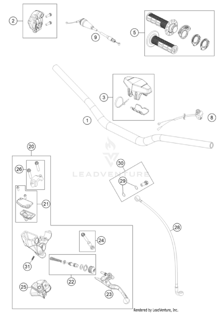 Handlebar, Controls TC 85 19/16 CHASSIS - 2024 Schematic