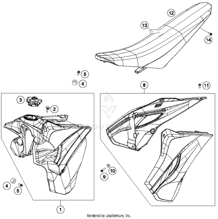 Tank, Seat, Cover FE 501S CHASSIS - 2016 Schematic