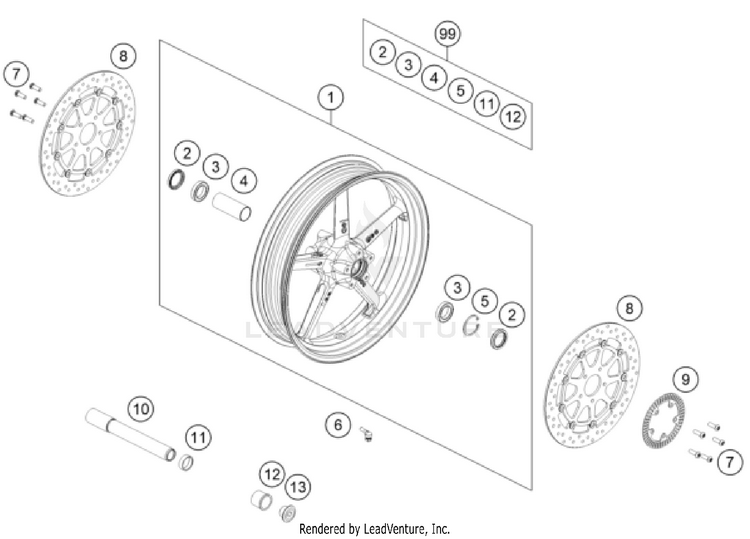 Front Wheel VITPILEN 801 - col.1 CHASSIS - 2025 Schematic
