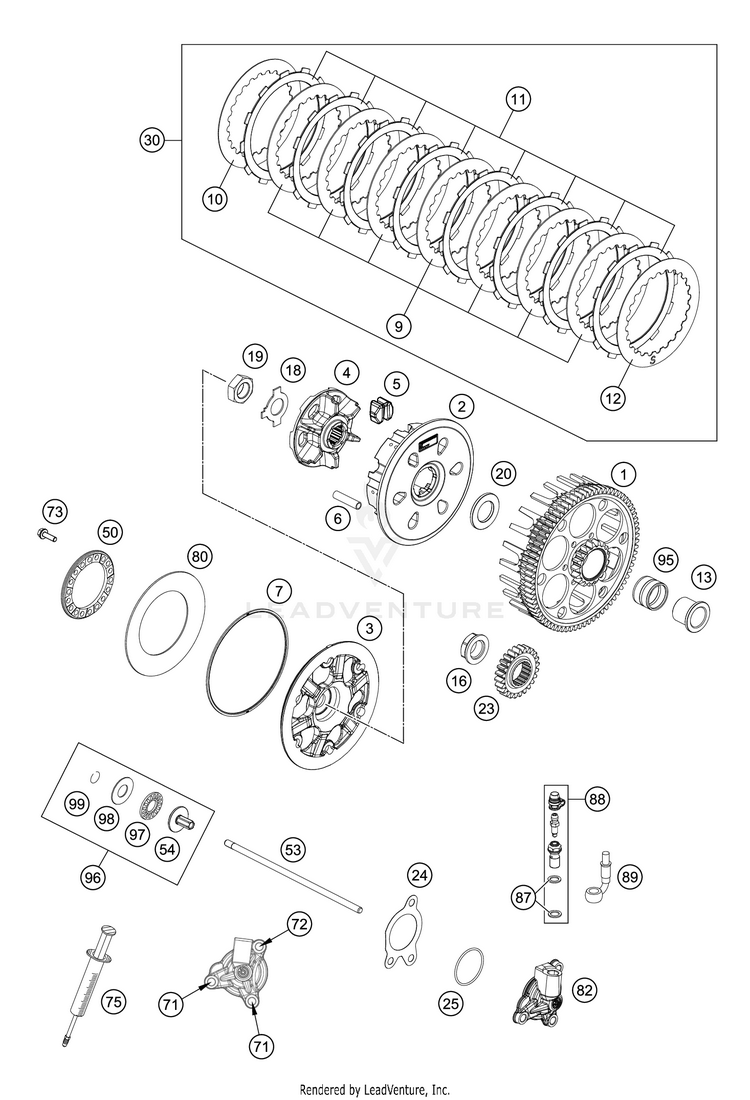 Clutch FE 350 Engine - 2021 Schematic
