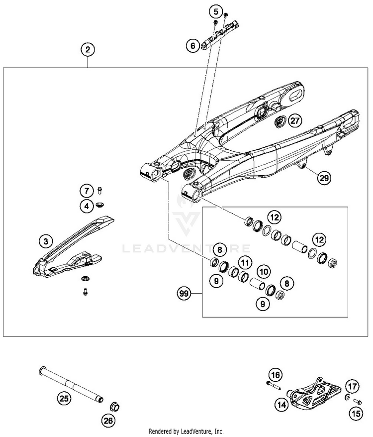 Swing Arm FC 250 CHASSIS - 2019 Schematic