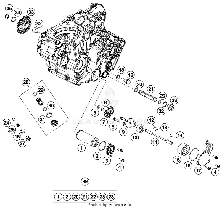 Lubricating System FE 501 ENGINE - 2018 Schematic