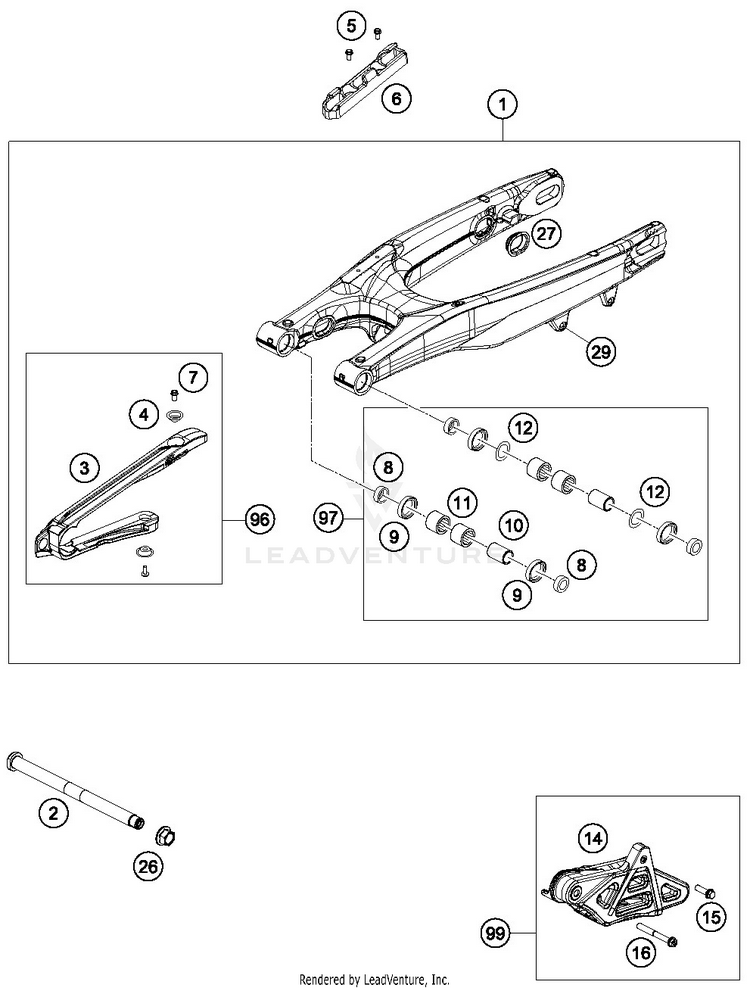 Swing Arm TE 300i CHASSIS - 2019 Schematic