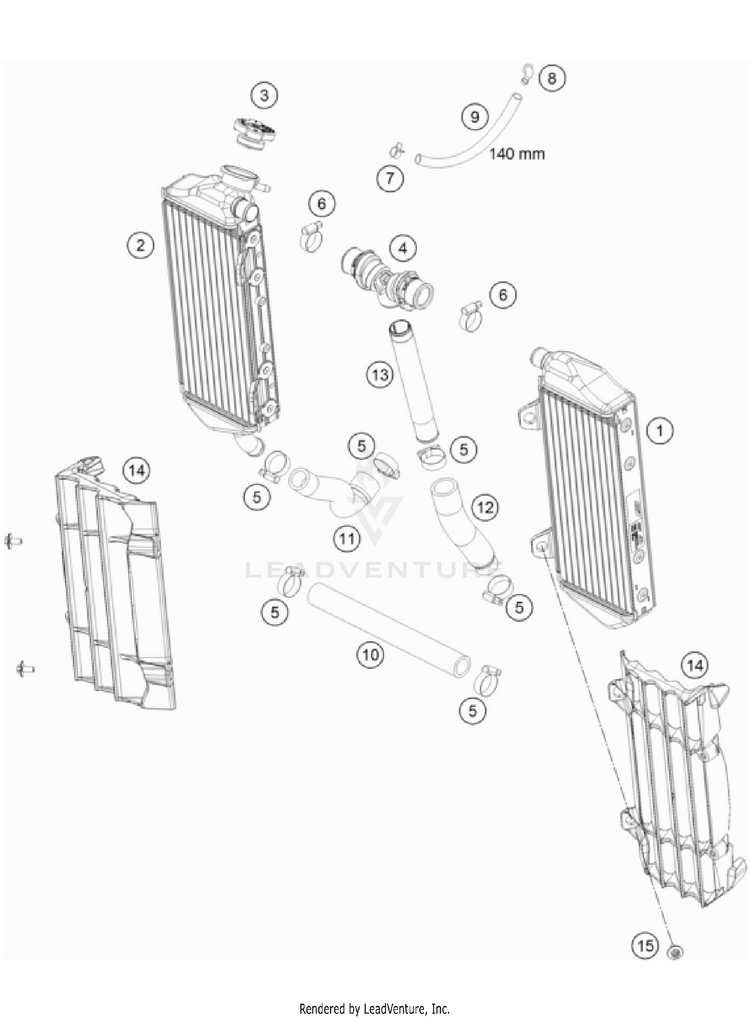 Cooling System TC 125 Engine - 2022 Schematic