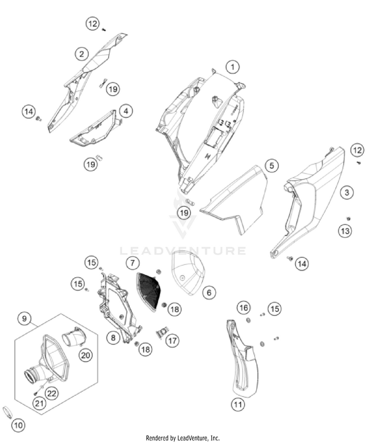 Air Filter FX 350 CHASSIS - 2023 Schematic