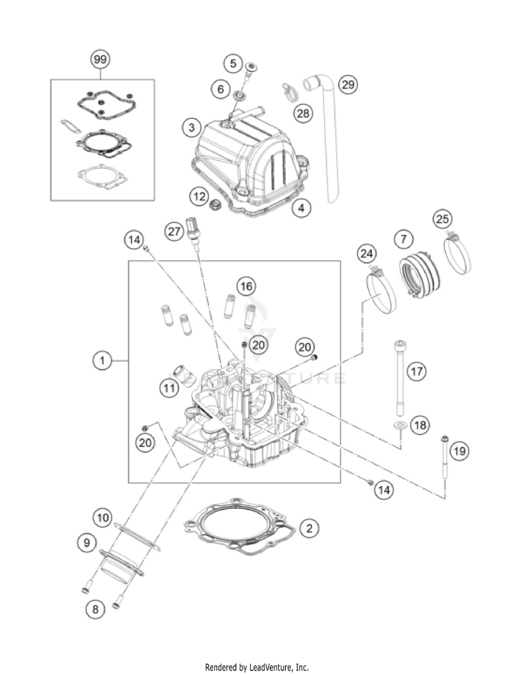 Cylinder Head FC/FX 450 Engine - 2022 Schematic