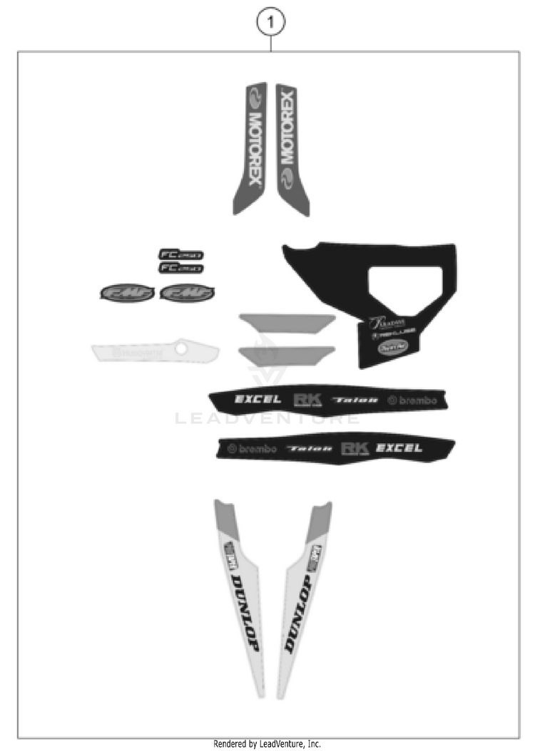 Decal FC 250 ROCKSTAR EDITION US CHASSIS - 2022 Schematic