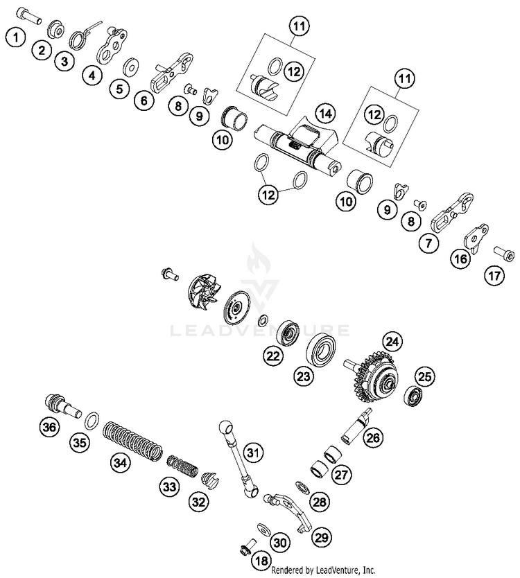 Exhaust Control TC 125 ENGINE - 2016 Schematic