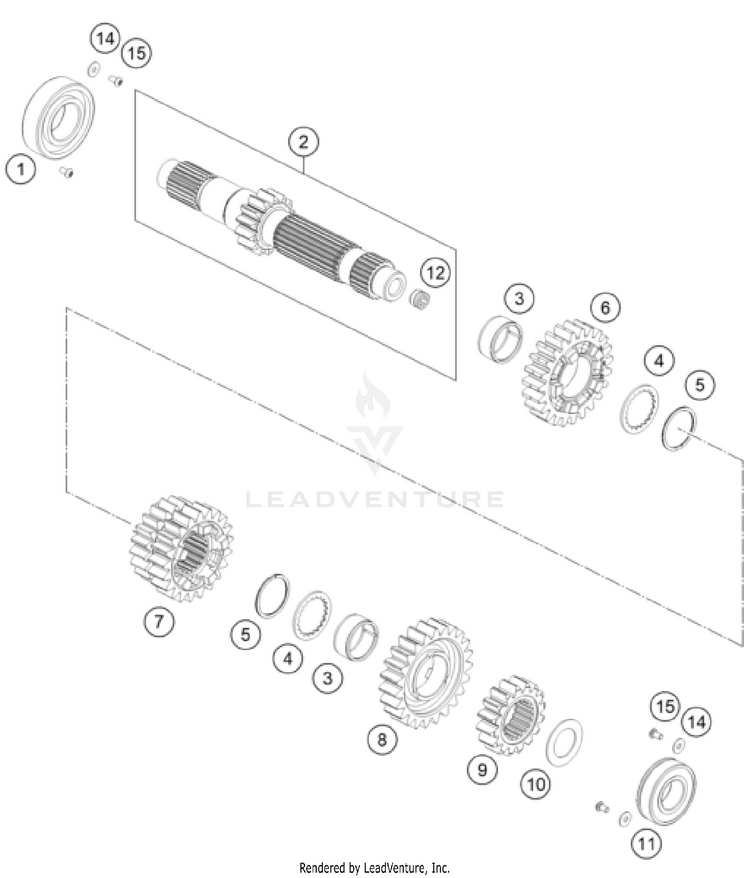 Transmission I - Main Shaft 701 FE/FS US ENGINE - 2023 Schematic