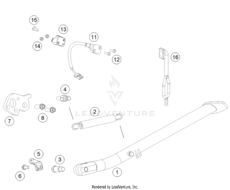 Side / Center Stand 701 ENDURO US CHASSIS - 2024 Schematic