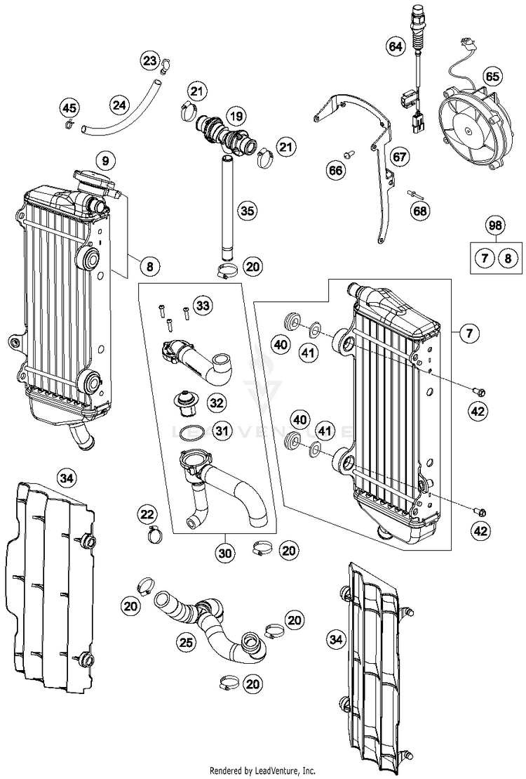 Cooling System FE 250 ENGINE - 2015 Schematic
