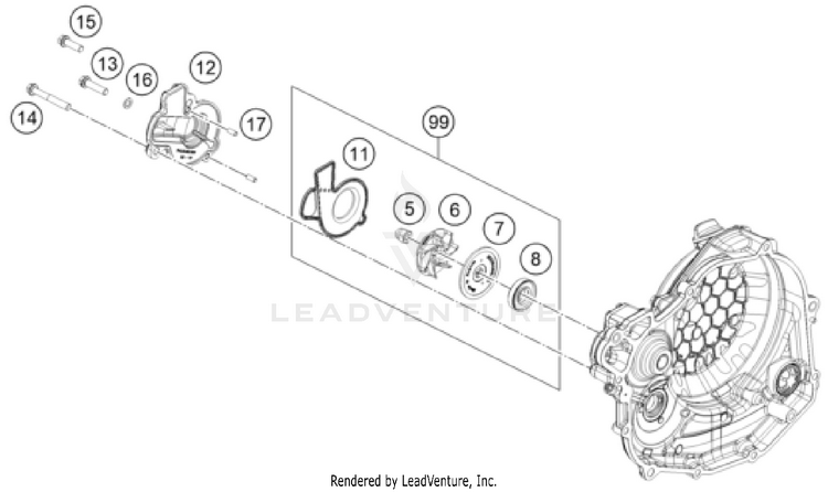 Water Pump FE 450 US ENGINE - 2026 Schematic