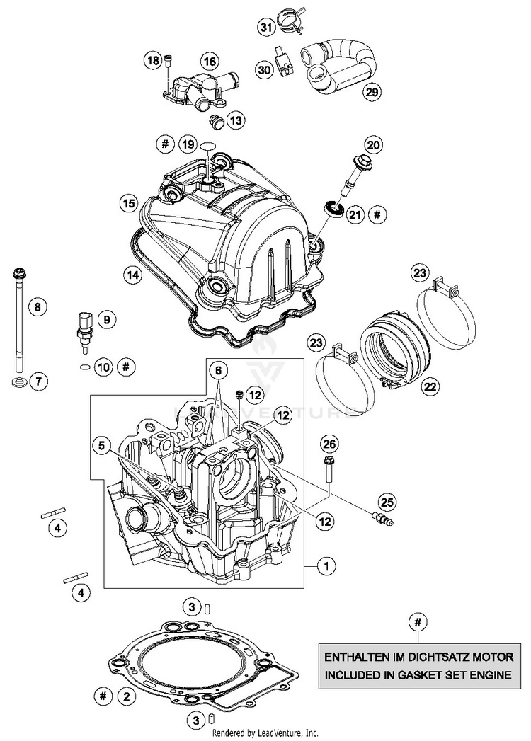 Cylinder Head 701 SUPERMOTO ENGINE - 2016 Schematic