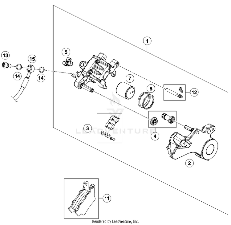 Brake Caliper Rear 701 SUPERMOTO CHASSIS - 2016 Schematic