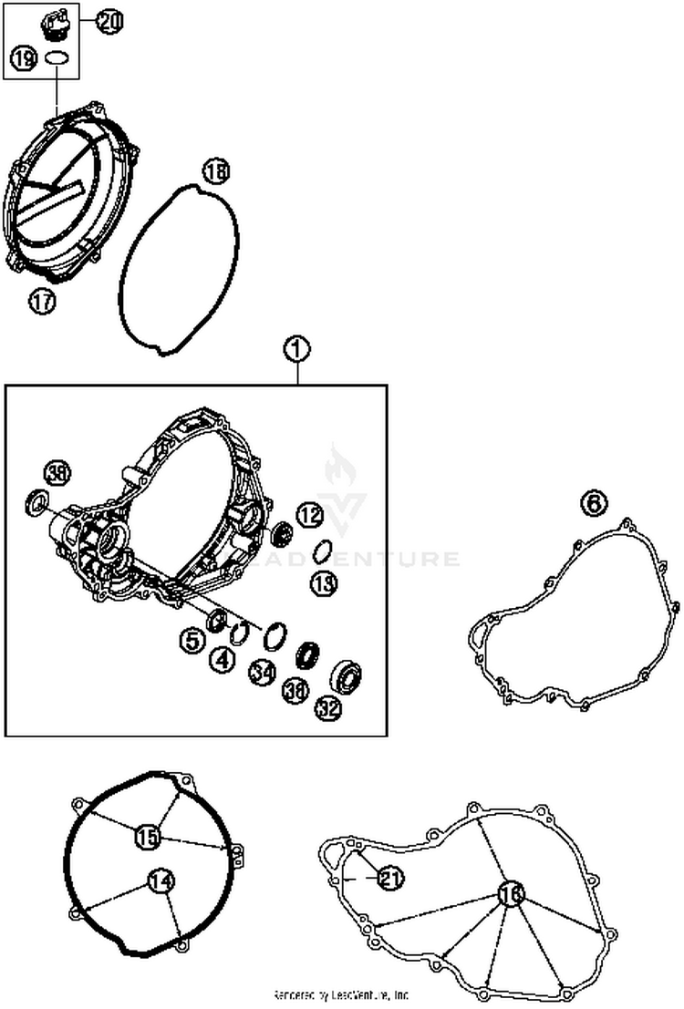Clutch Cover FC 350 ENGINE - 2014 Schematic
