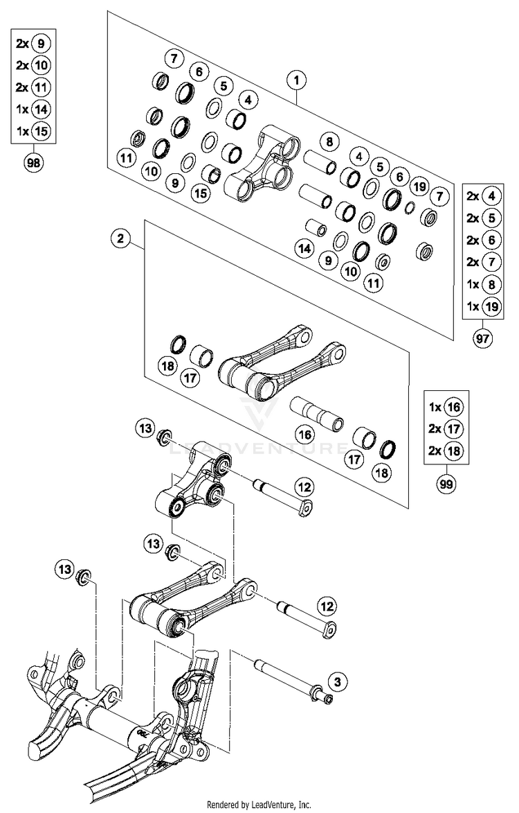 Pro Lever Linking TC 250 CHASSIS - 2018 Schematic