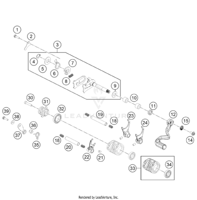 Shifting Mechanism TC 65 ENGINE - 2025 Schematic
