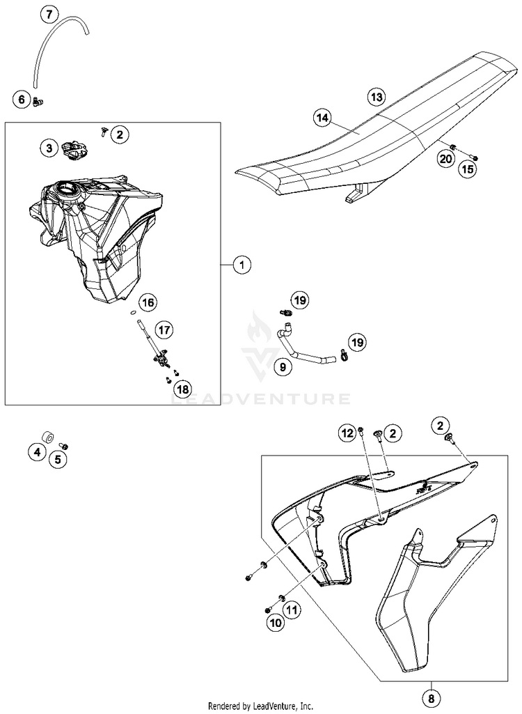 Tank, Seat, Cover TX 300 CHASSIS - 2017 Schematic