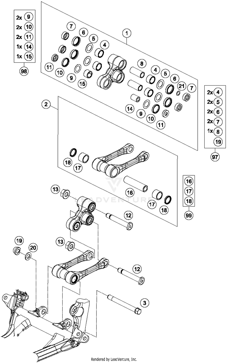 Pro Lever Linking TE 300 CHASSIS - 2014 Schematic