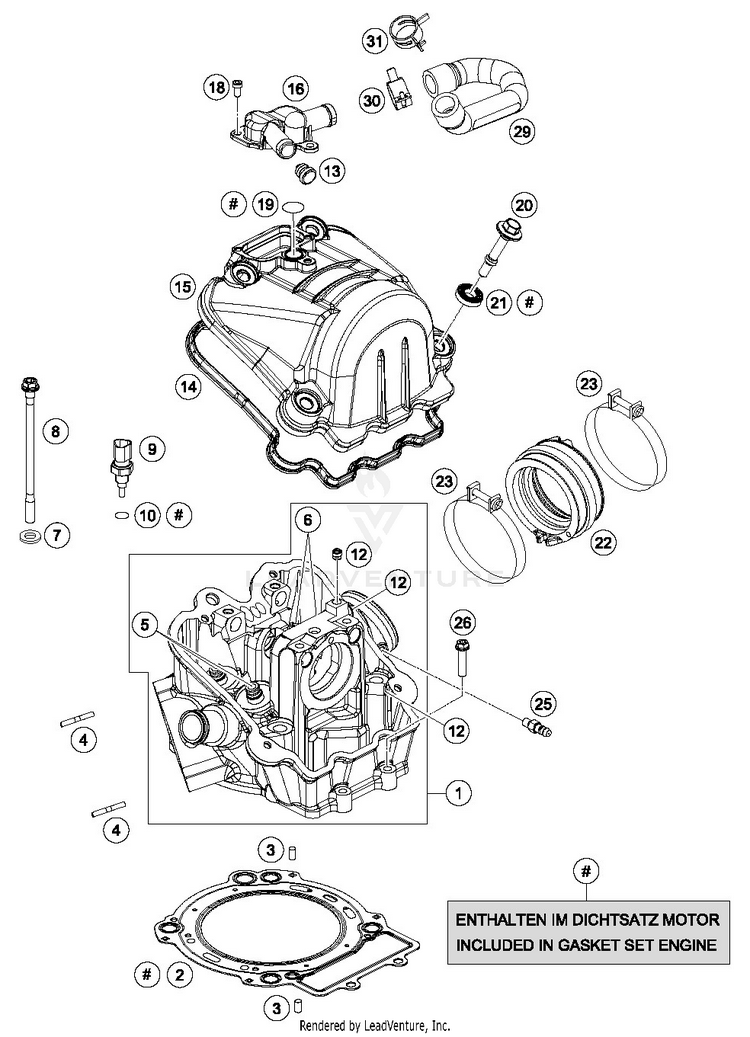 Cylinder Head 701 ENDURO ENGINE - 2016 Schematic