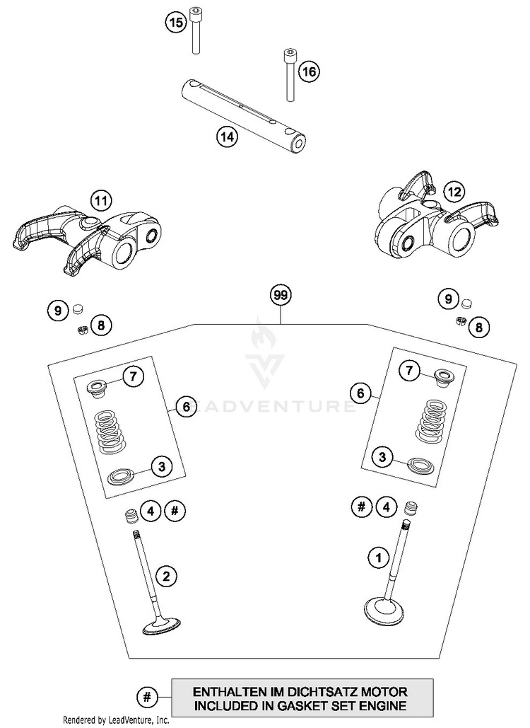 Valve Drive 701 SUPERMOTO ENGINE - 2016 Schematic