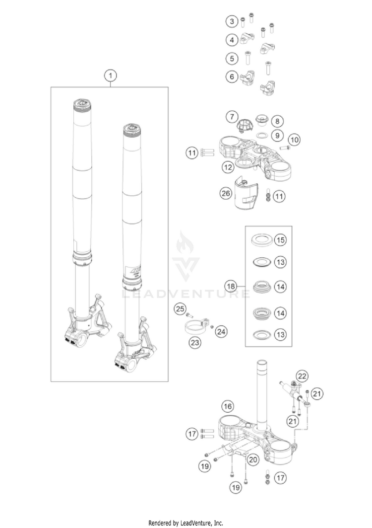 Front Fork, Triple Clamp NORDEN 901 US CHASSIS - 2022 Schematic