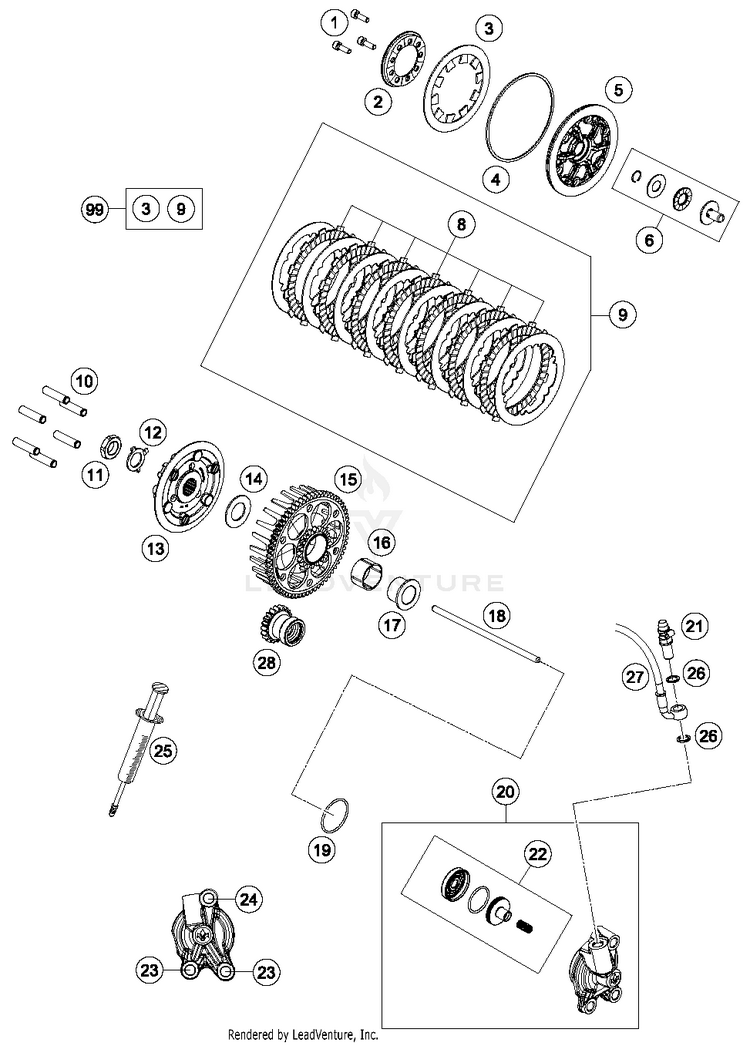 Clutch TC 85 ENGINE - 2018 Schematic