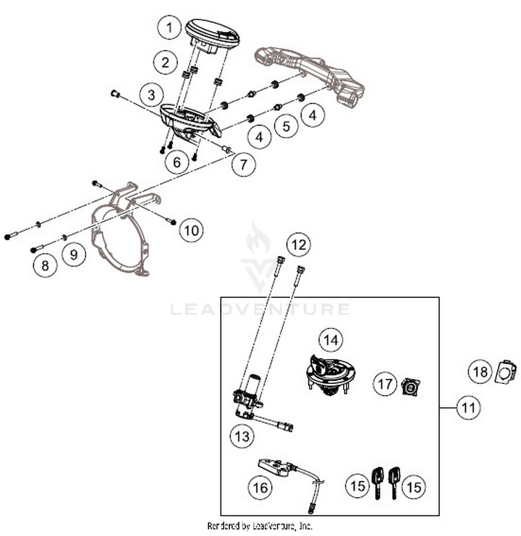 Instruments / Lock System 401 SVARTPILEN CHASSIS - 2018 Schematic