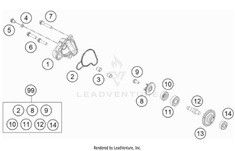 Water Pump TC 50 ENGINE - 2023 Schematic