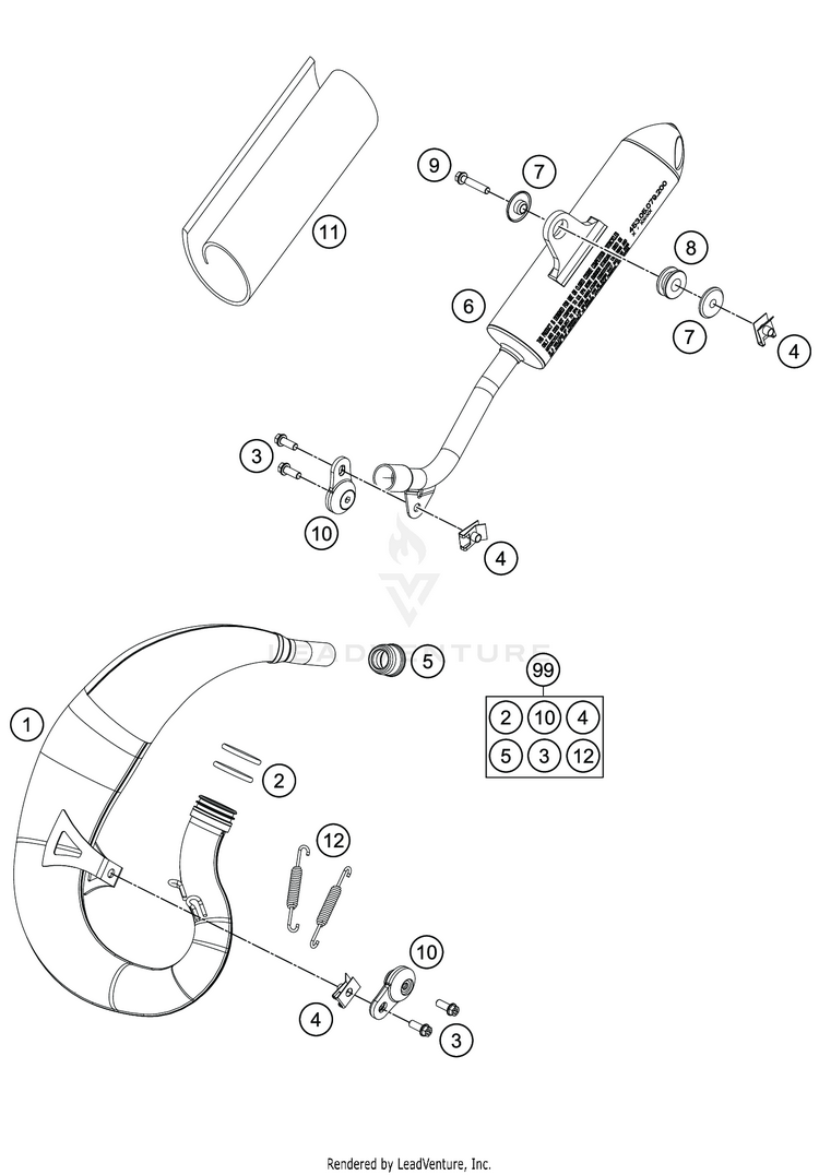 Exhaust System TC 50 CHASSIS - 2020 Schematic