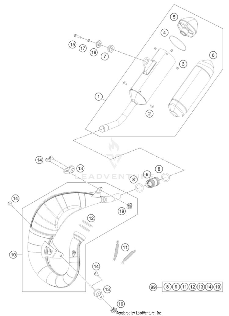 Exhaust System TC 85 17/14 CHASSIS - 2025 Schematic