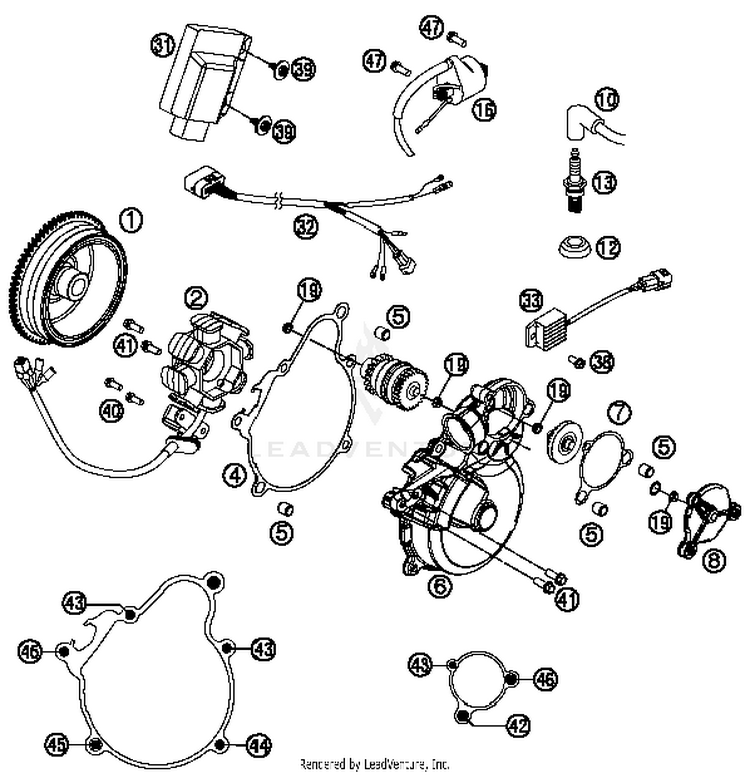 Ignition System TE 250 ENGINE - 2014 Schematic