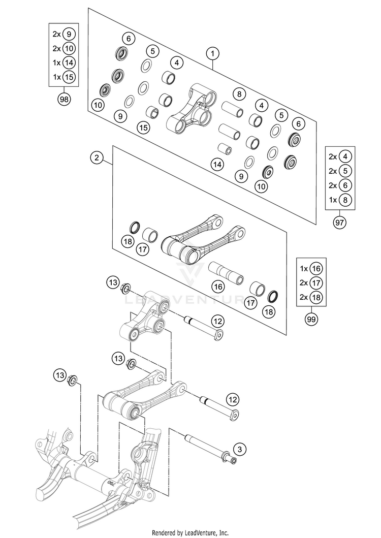 Pro Lever Linking TC 125 CHASSIS - 2021 Schematic