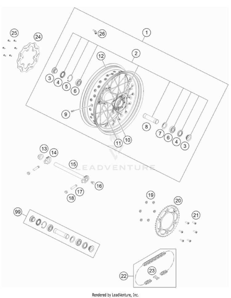 Rear Wheel FS 450 EU CHASSIS - 2023 Schematic