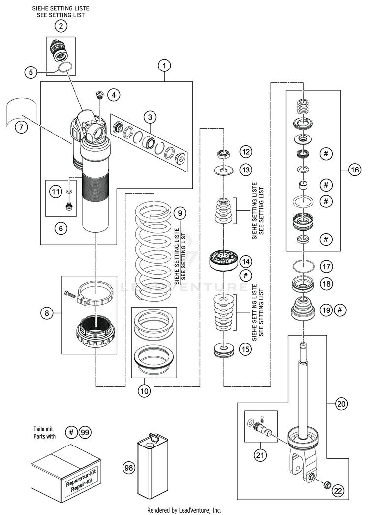 Shock Absorber Disassembled FS 450 CHASSIS - 2020 Schematic