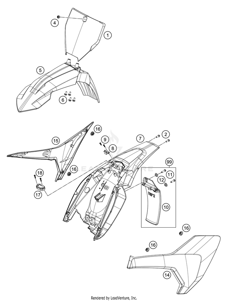 Mask, Fenders TC 65 CHASSIS - 2021 Schematic