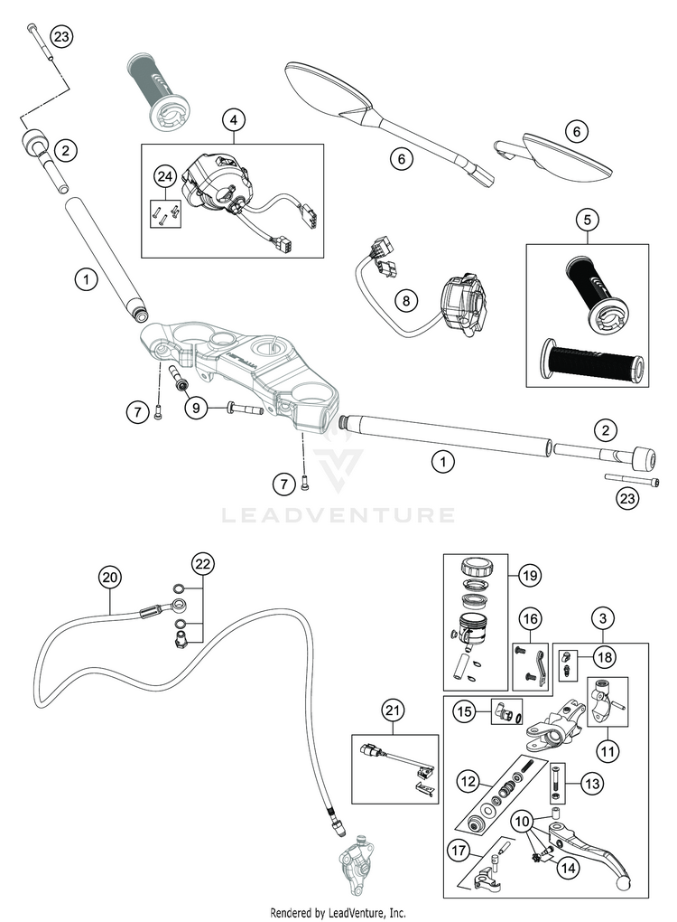 Handlebar, Controls VITPILEN 701 CHASSIS - 2020 Schematic