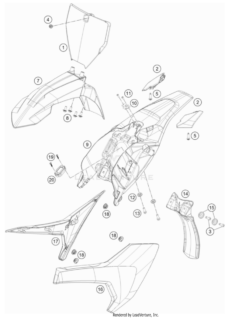 Mask, Fenders TC 50 MINI CHASSIS - 2023 Schematic