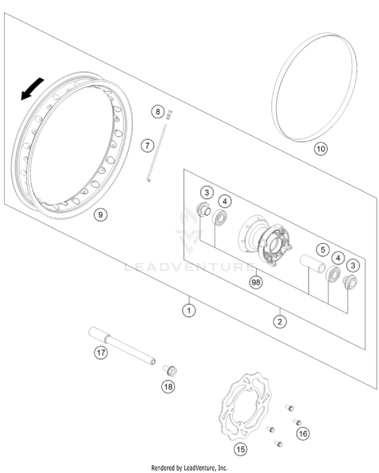 Front Wheel TC 50 EU CHASSIS - 2024 Schematic