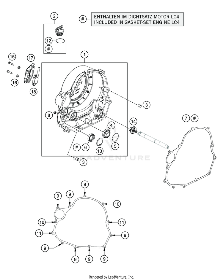 Clutch Cover VITPILEN 701 ENGINE - 2020 Schematic