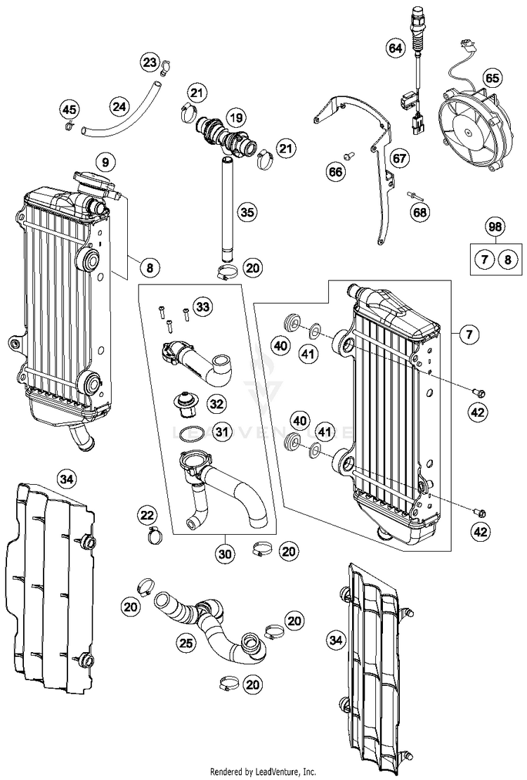 Cooling System FE 350 ENGINE - 2014 Schematic