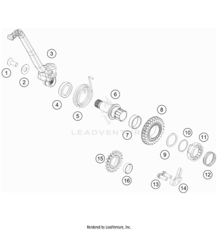 Kick Starter TC 125 Engine - 2022 Schematic