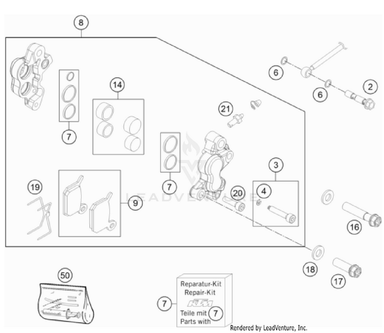Front Brake Caliper TC 50 CHASSIS - 2023 Schematic