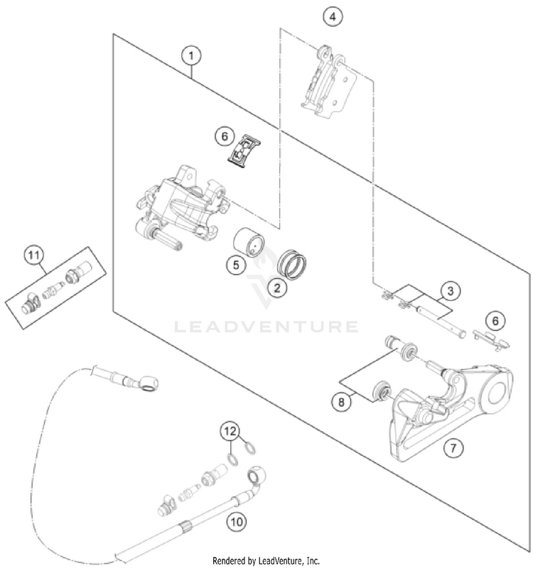 Rear Brake Caliper FE 450 US CHASSIS - 2026 Schematic