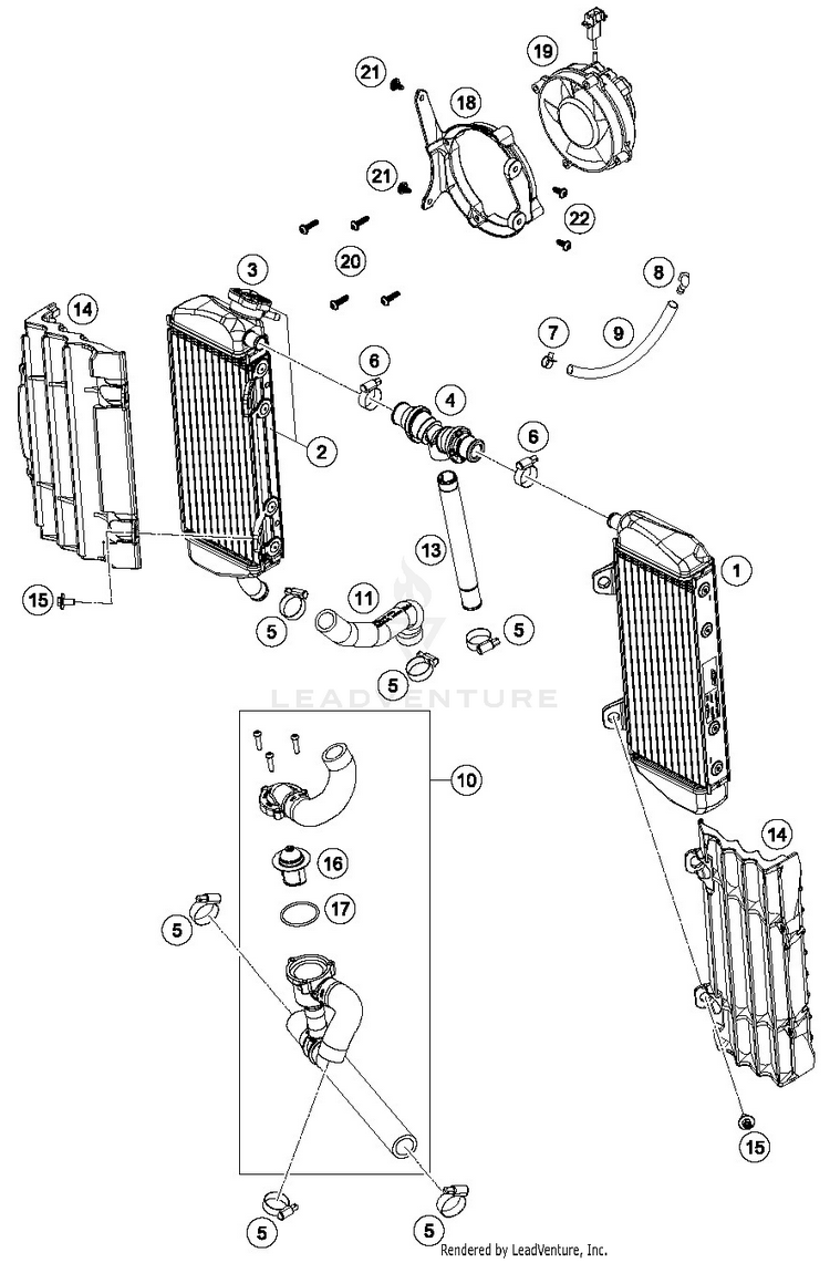 Cooling System FE 250 ENGINE - 2019 Schematic