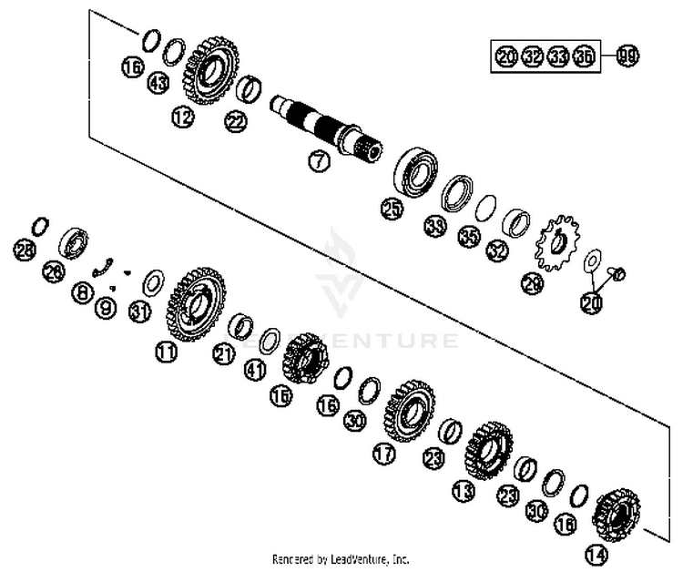 Transmission Ii - Countershaft FE 350S ENGINE - 2016 Schematic